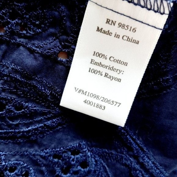 Coldwater Creek Lace Embroidered Navy tunic Top in Sz PL(14-16) - Picture 7 of 9